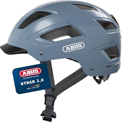 ABUS Hyban 2.0 city casco da bici con luce posteriore, calotta rigida in ABS, buona vestibilità per uomo e donna ABUS Hyban 2.0 city casco da bici con luce posteriore, calotta rigida in ABS, buona vestibilità per uomo e donna