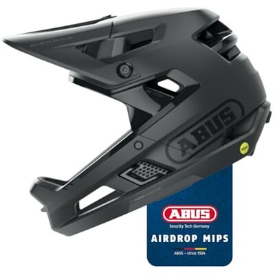 ABUS Fullface casco AirDrop MIPS MTB: Downhill, Freeride e Enduro Casco da mountain bike con ventilazione ottimizzata e Ambient Sound Channel per adulti ABUS Fullface casco AirDrop MIPS MTB: Downhill, Freeride e Enduro Casco da mountain bike con ventilazione ottimizzata e Ambient Sound Channel per adulti