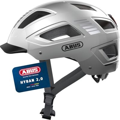ABUS Hyban 2.0 city casco da bici con luce posteriore, calotta rigida in ABS, buona vestibilità per uomo e donna ABUS Hyban 2.0 city casco da bici con luce posteriore, calotta rigida in ABS, buona vestibilità per uomo e donna