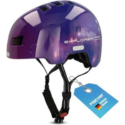 Fischer Casco da bicicletta unisex per ragazzi BMX Explorer S/M, nero, taglia unica Fischer Casco da bicicletta unisex per ragazzi BMX Explorer S/M, nero, taglia unica