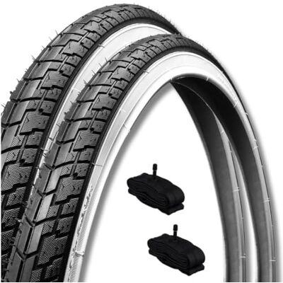 ECOVELO ' 2 COPERTONI 24 X 1 3/8 (37-540) + 2 CAMERE AMERICANE PNEUMATICI BIANCO-NERO STRADALE CITY BIKE BICICLETTA ECOVELO ' 2 COPERTONI 24 X 1 3/8 (37-540) + 2 CAMERE AMERICANE PNEUMATICI BIANCO-NERO STRADALE CITY BIKE BICICLETTA