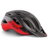 MET Crossover, Casco da Bicicletta Unisex, Nero/Rosso, XL