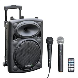 Ibiza PORT10VHF-BT Altoparlante PA Bluetooth a Batteria 10"/25 cm – 500 W Max / 250 W RMS – Karaoke con 2 Microfoni (VHF + Cavo) – TWS – USB, SD, REC, VOX – Carrello Ibiza PORT10VHF-BT Altoparlante PA Bluetooth a Batteria 10"/25 cm – 500 W Max / 250 W RMS – Karaoke con 2 Microfoni (VHF + Cavo) – TWS – USB, SD, REC, VOX – Carrello