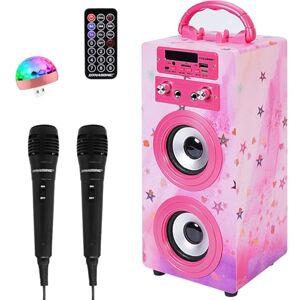 DYNASONIC Macchina Karaoke Portatile, 2 Microfoni, Altoparlante Bluetooth, Luci, Lettore USB e SD (025-15 lights) DYNASONIC Macchina Karaoke Portatile, 2 Microfoni, Altoparlante Bluetooth, Luci, Lettore USB e SD (025-15 lights)