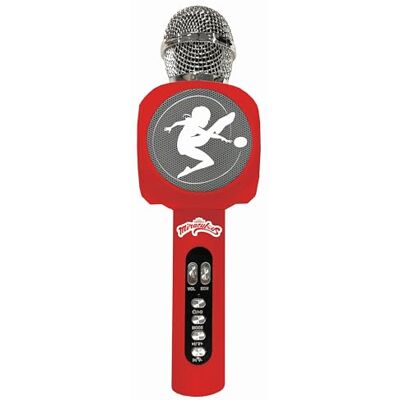 Lexibook Miraculous Microfono Wireless con Altoparlante e luci, Bluetooth®, Funzione di Cambio Voce, Effetti Luminosi, Porta Micro SD, USB, Argento/Rosso, Lexibook Miraculous Microfono Wireless con Altoparlante e luci, Bluetooth®, Funzione di Cambio Voce, Effetti Luminosi, Porta Micro SD, USB, Argento/Rosso,