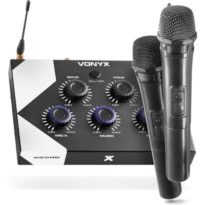 Vonyx CONTROLLER PER MICROFONO KARAOKE AV510 PRO CON 2 MICROFONI UHF WIRELLESS Vonyx CONTROLLER PER MICROFONO KARAOKE AV510 PRO CON 2 MICROFONI UHF WIRELLESS