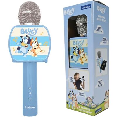 Lexibook , Microfono Bluey Senza Fili con Altoparlante, Una Funzione di Cambio Voce, Un Supporto per Telefono Retrattile e Opzione Bluetooth, Blu, Lexibook , Microfono Bluey Senza Fili con Altoparlante, Una Funzione di Cambio Voce, Un Supporto per Telefono Retrattile e Opzione Bluetooth, Blu,