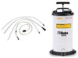 BETA 1879 Aspiratore Liquidi Manuale e Pneumatico 9,5 Litri Olio Motore, Cambio, Freni, Raffreddamento, Acqua Pressione 3-12 Bar 4 Connessioni Nylon 4,9 Kg