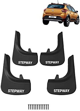 Generic Paraspruzzi per Dacia Sandero Stepway Parafanghi anteriore + posteriore 4 pezzi KIT