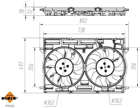 NRF Ventola radiatore 470122 Touareg (CR7)