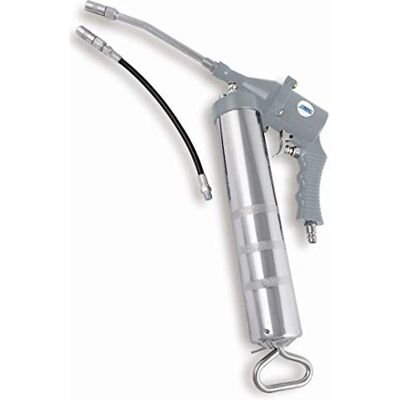 ABAC Pistola Ingrassatrice G-911, Pistola con Tubo Lubrificante Rigido e Flessibile Inclusi, Capacità Cilindro 400 ml, Grigio ABAC Pistola Ingrassatrice G-911, Pistola con Tubo Lubrificante Rigido e Flessibile Inclusi, Capacità Cilindro 400 ml, Grigio