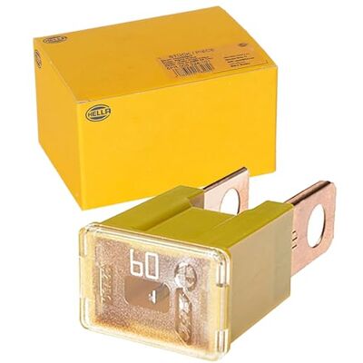 HELLA Fusibile Sicurezza blocco PAL serie 1 60A giallo Spina: Maschio Quantità: 1 HELLA Fusibile Sicurezza blocco PAL serie 1 60A giallo Spina: Maschio Quantità: 1