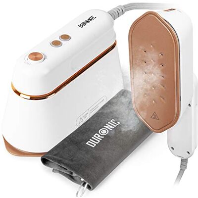 Duronic HS90 WE Mini Ferro da Stiro a Vapore da Viaggio 1190W Portatile Steamer verticale con accessori, ideale per cucito, sartoria, quilting e ritocchi rapidi sui tessuti Bianco Duronic HS90 WE Mini Ferro da Stiro a Vapore da Viaggio 1190W Portatile Steamer verticale con accessori, ideale per cucito, sartoria, quilting e ritocchi rapidi sui tessuti Bianco