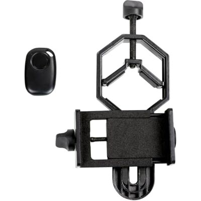 Celestron 81037 Adattatore universale per smartphone per digiscopia e astrofotografia/telecomando Bluetooth Collega la fotocamera dello smartphone a un oculare per catturare immagini e video, nero Celestron 81037 Adattatore universale per smartphone per digiscopia e astrofotografia/telecomando Bluetooth Collega la fotocamera dello smartphone a un oculare per catturare immagini e video, nero