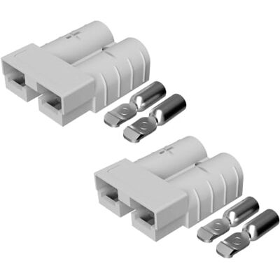 Offgridtec confezione da 2 connettori batteria SJ50 per cavi 4-6mm², compatibili Anderson SB50, contatti sicuri, policarbonato robusto, connettori 50A 600V per moduli solari e controller carica Offgridtec confezione da 2 connettori batteria SJ50 per cavi 4-6mm², compatibili Anderson SB50, contatti sicuri, policarbonato robusto, connettori 50A 600V per moduli solari e controller carica