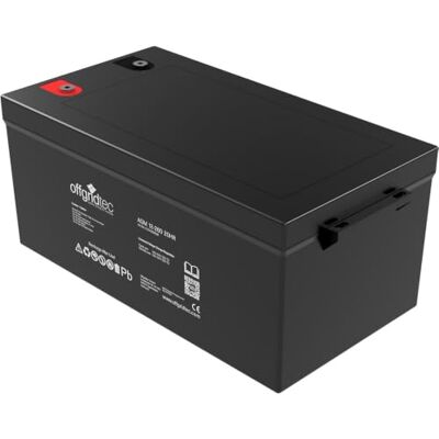Offgridtec Batteria Solare AGM VRLA 12V 260Ah 20HR, Batteria AGM Deep-Cycle per Impianti Solari e Ibridi, Terminali a Vite M8, Bassa Autoscarica, Esente da Manutenzione, a Prova di Perdite Offgridtec Batteria Solare AGM VRLA 12V 260Ah 20HR, Batteria AGM Deep-Cycle per Impianti Solari e Ibridi, Terminali a Vite M8, Bassa Autoscarica, Esente da Manutenzione, a Prova di Perdite