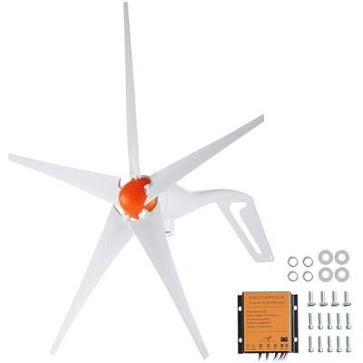 VEVOR Generatore Eolico 500 W, Direzione Regolabile Velocità del Vento Iniziale 2,5 m/s Adatto per Casa Fattoria Camper Barche, Kit Turbina Eolica 12 V Generatore Eolico 5 Pale con Controllo VEVOR Generatore Eolico 500 W, Direzione Regolabile Velocità del Vento Iniziale 2,5 m/s Adatto per Casa Fattoria Camper Barche, Kit Turbina Eolica 12 V Generatore Eolico 5 Pale con Controllo