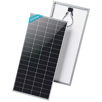 Renogy Pannello solare monocristallino da 200 W, 12 Volt, pannello solare fotovoltaico, ideale per la ricarica di batterie da 12 V, camper, giardino, camper barca Renogy Pannello solare monocristallino da 200 W, 12 Volt, pannello solare fotovoltaico, ideale per la ricarica di batterie da 12 V, camper, giardino, camper barca