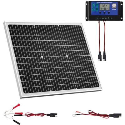 VEVOR Pannello Caricabatterie Solare, Caricabatterie Mantenitore con Pannello Solare Regolatore MPPT Aggiornato, Impermeabile IP65 per Auto, Barche, Camper, Tetti Piani (Staffa non Inclusa) VEVOR Pannello Caricabatterie Solare, Caricabatterie Mantenitore con Pannello Solare Regolatore MPPT Aggiornato, Impermeabile IP65 per Auto, Barche, Camper, Tetti Piani (Staffa non Inclusa)