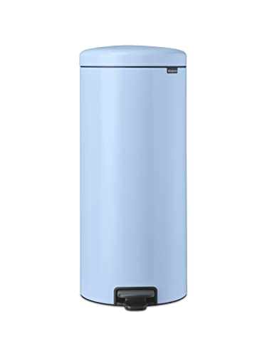 Brabantia NewIcon Pattumiera a Pedale 30L Cestino Grande per Cucina Coperchio Chiusura Soft-Touch Funzionamento Agevole a Pedale Secchio Interno Rimovibile Dreamy Blue 29 x 38 x 68 cm