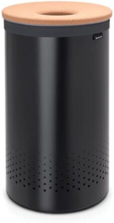 Brabantia Portabiancheria, Plastica, Matt Black, 60 L