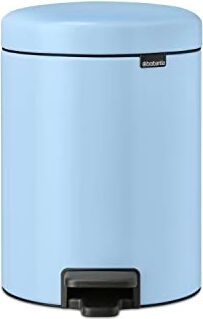 Brabantia NewIcon Pattumiera a Pedale 5L Piccolo Cestino per Bagno Coperchio Chiusura Soft-Touch Funzionamento Agevole a Pedale Secchio Interno Rimovibile Dreamy Blue 21 x 27 x 29 cm