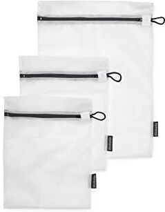 Brabantia Sacca per il Lavaggio dei Capi Delicati Sacchetto Protettivo in Rete per il Bucato per i Capi Copertura Speciale a Strappo Set di 3 in 2 Misure White 33 x 25 cm / 45 x 33 cm