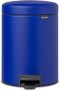 Brabantia NewIcon Pattumiera a Pedale 5L Piccolo Cestino per Bagno Coperchio Chiusura Soft-Touch Funzionamento Agevole a Pedale Secchio Interno Rimovibile Powerful Blue 21 x 27 x 29 cm