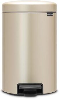 Brabantia Pattumiera a Pedale 12 litri, Lega di Acciaio Plastica Metallic Gold