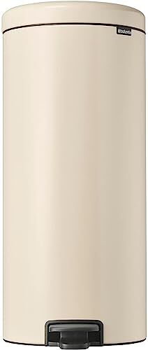 Brabantia NewIcon Pattumiera a Pedale 30L Cestino Grande per Cucina Coperchio con Chiusura Soft-Touch Funzionamento Agevole a Pedale Secchio Interno Rimovibile Soft Beige 29 x 38 x 68 cm