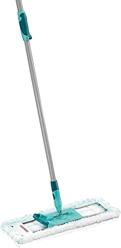 Leifheit Profi XL Mop lavapavimenti, Mop microfibra con manico telescopico in acciaio da 80 a 135 cm, mop pavimenti 42 cm micro duo universale