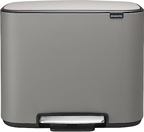 Brabantia Bo Pedal Bin Pattumiera, Metallo, Mineral Concrete Grey, 36 litri