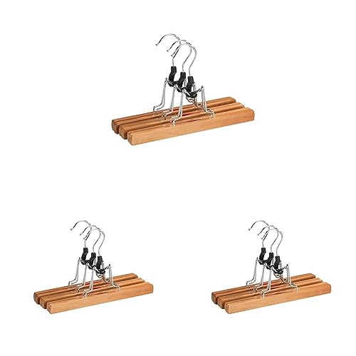 Wenko Gruccia a pinza tipo Premium set 3 pezzi set 3 pezzi, Legno, 25 x 16.5 x 2.2 cm, Marrone (Confezione da 3)