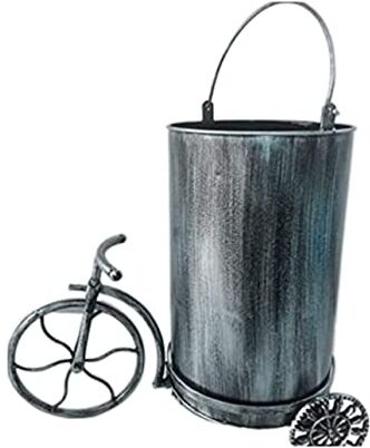 NUGKHNXR Pattumiera Bidone della spazzatura Bidone della spazzatura in metallo per la camera da letto Pattumiera Retro Bicycle Styling Contenitori per rifiuti per la casa Pattumiera Cucina Bagno