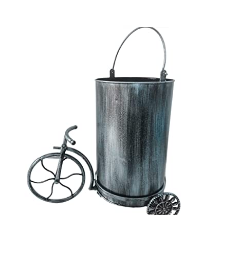 NUGKHNXR Pattumiera Pattumiera in metallo Pattumiera retrò Stile bicicletta Contenitori per rifiuti per bagno Camera da letto Home Office Cucina Pattumiera Cucina Bagno