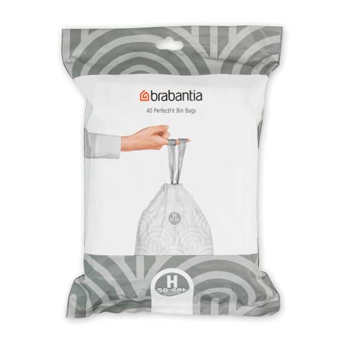 Brabantia PerfectFit Bags, Code H, 50-60L, 40 Bags