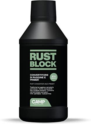 CAMP RUST BLOCK CONVERTIRUGGINE E PRIMER, Converte e blocca la ruggine, Protettivo, Sovra-verniciabile