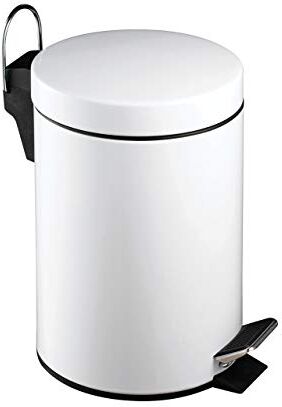 PREMIER Housewares 506422 Pattumiera a Pedale in Acciaio Inox, 3 L, Bianco