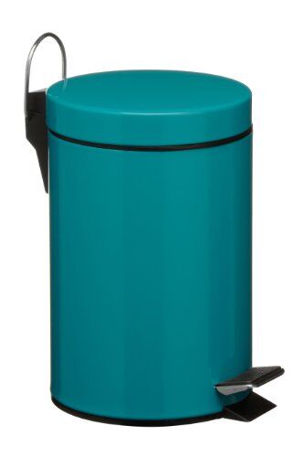 PREMIER Housewares Secchio con pedale in acciaio galvanizzato, 26 x 18 x 22 cm, 3 L colore: Turchese