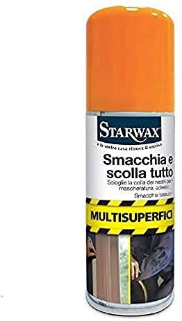 STARWAX stacca e rimuove tutto 100 ml Scioglie nastri per mascheratura, etichette, colle, adesivi profumo di arancia Può essere utilizzato su piastrelle, vetro, terracotta.