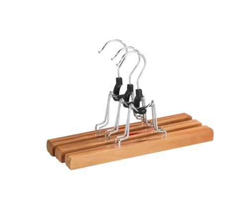 Wenko Gruccia a pinza tipo Premium set 3 pezzi set 3 pezzi, Legno, 25 x 16.5 x 2.2 cm, Marrone