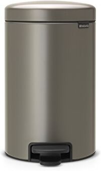 Brabantia Pattumiera con Pedale, Metallo, Platinum, 12 L