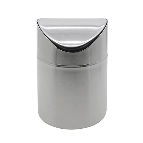 SOSCU Bidone della spazzatura Mini cestino della spazzatura da 1,5 litri Bidone della spazzatura in acciaio inossidabile spesso Bidone della spazzatura Bidone della spazzatura Bidone della spazzatura p