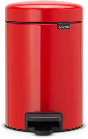 Brabantia Pedal Bin Newicon Pattumiera a Pedale, Secchio Interno in Plastica, Passion Red, 3 lt