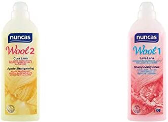 Nuncas Wool 2 Balsamo Rigenerante Lana 750ml & Wool 1 Detergente Delicato per Lana e Cachemire 750ml