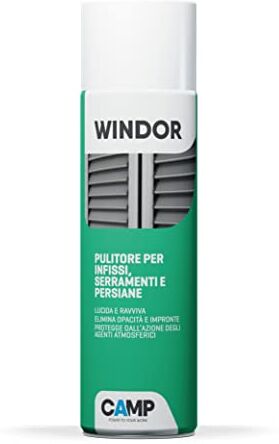 CAMP ‎ WINDOR, Pulitore ravvivante protettivo, rinnova infissi, serramenti, persiane in PVC, alluminio, legno verniciato, 500 ml