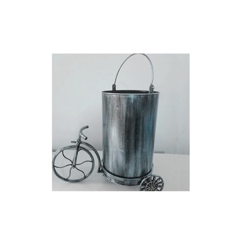 scolala Pattumiere da Pattumiera in metallo Pattumiera Bidoni for rifiuti stile bicicletta retrò for bagno, camera da letto, ufficio domestico contenitori (Color : Silver)