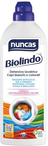 Nuncas Biolindo Detersivo Lavatrice Capi Bianchi e Colorati 1000ml