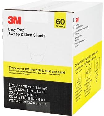 3M 3 m Easy Trap Duster – sweep e antipolvere, 1 Roll, 5" x 6" Sheets, 60 Sheets per Roll, White, 1