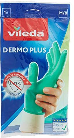 Vileda Dermo Plus Guanti in gomma delicati e delicati, senza lattice, taglia M, 1 paio